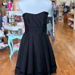 WHBM Strapless Black Fit and Flare Dress Size 00